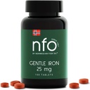 NFO Gentle Iron [100 tabletter] Norwegian High- Absorption Iron Complex med Patenteret Ferrochel Chelated Iron, Gentle på Maven, Vegan- Friendly, Non- Forstoppelse