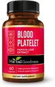 Herbal Goodness Papaya Leaf blodplader kapsler - 60 / 600mg 20x Styrke - Blodplader, Knoglemarv, immunforsvar - Blood Cleanse Formel - Herbal Remedy - Made in USA