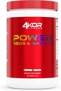 4KOR Fitness Power Reds & Greens: en energigivende grønne drik består af antioxidant- Rich Superfoods, Gluten- Free and Vegetarian, 30 Servere (1 flaske)