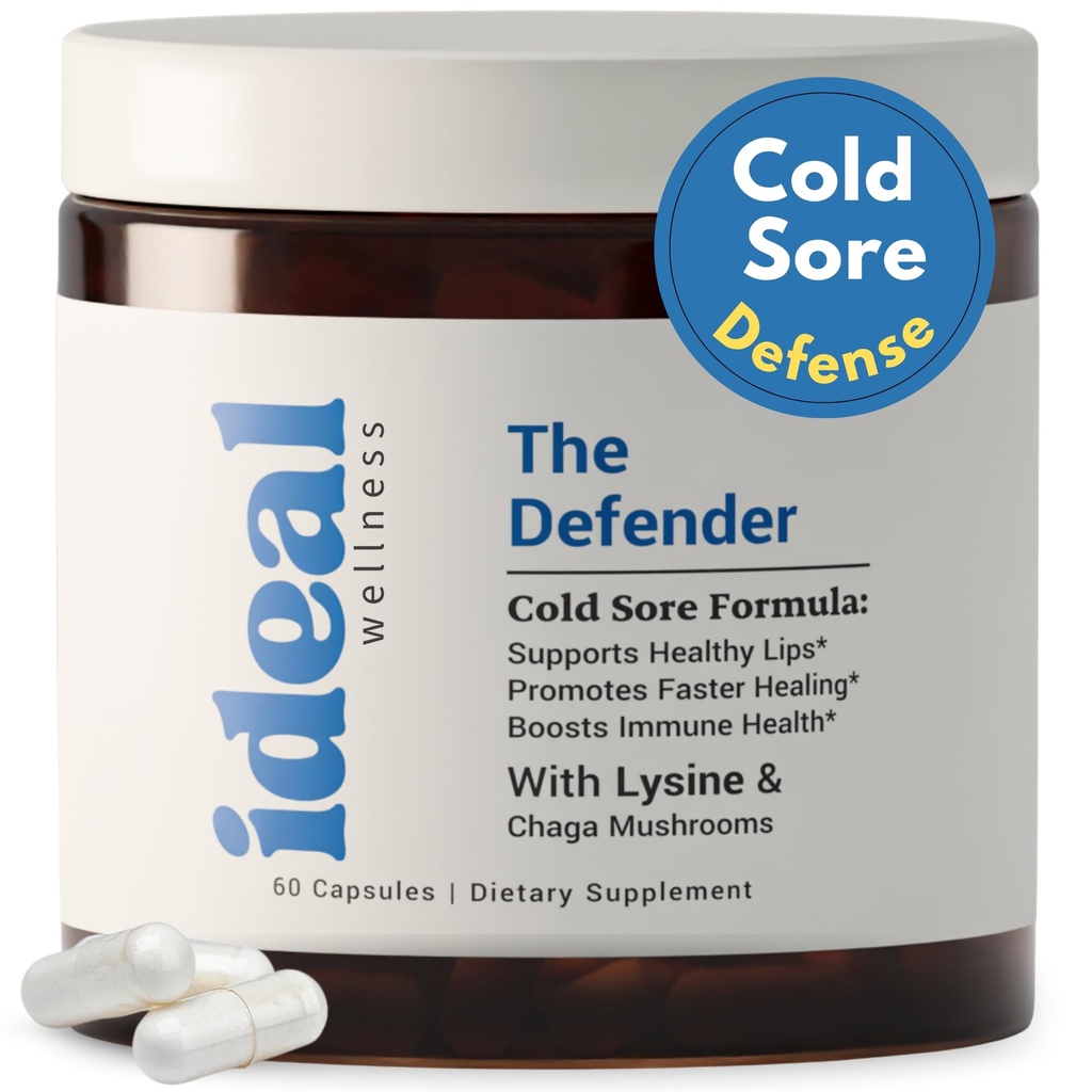 L- Lysin Cold Sore Treatment for Lips With immunsupport - L Lysin 1000mg kapsler, Chaga, Bee Propolis, C-vitamin, Zink & Licorice Root Extract - Non- GMO, Vegetar, 60 kapsler til mænd og kvinder