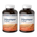 American Health Original Papaya Enzyme - 600 tyggetabletter, pakke af 2 - Eftermåltid tillæg - non-GMO, Vegan - 400 Total Servering