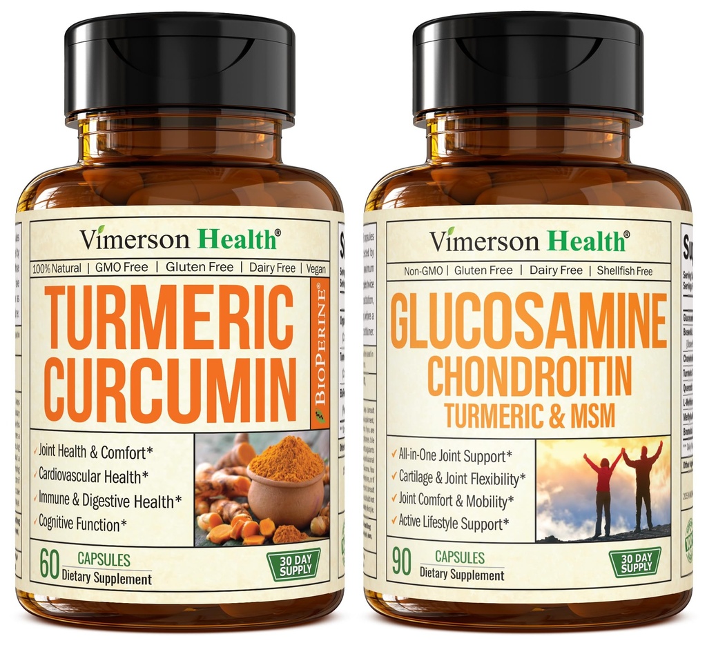 Gurkemeje med sort peber Extract & Glucosamin Chondroitin MSM Fælles supporttillæg