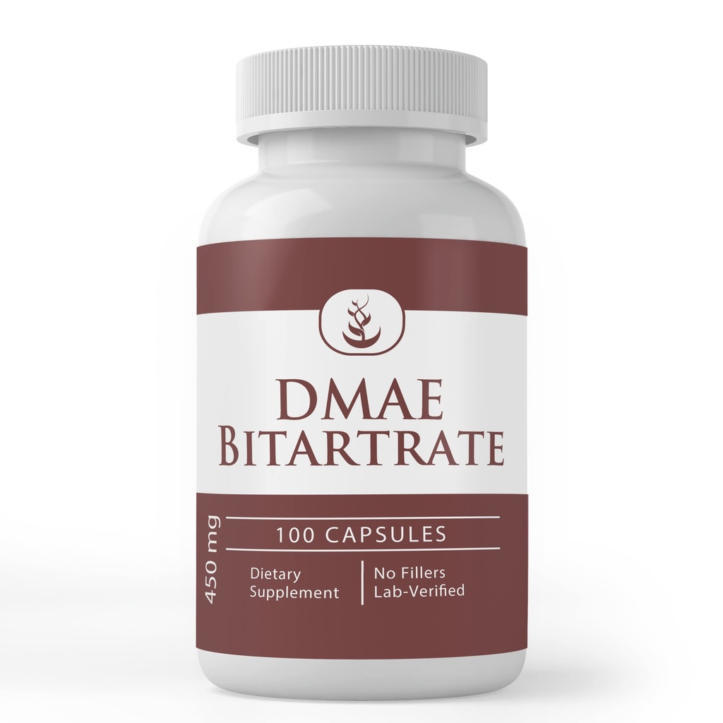Pure Original Ingredienser DMAE Bitartrate, (100 kapsler) Altid Pure, Ingen tilsætningsstoffer eller Fillers, Lab Verified