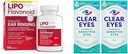 Lipo- flavonoid Tinnitus Relief Øre Sundhed Vitaminer 100 Caplets & Clear Eyes Følsomme øjendråber 0, 5 Oz 2 Pack Bundle