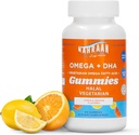 Halal Omega 3 til voksne og børn - Omega 3 Vegetarisk Gummies med Lemon & Orange Flavor - Voksne og børn Gummies - 60 Greve