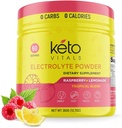 Keto Vitals Electrolytes Powder - Sukker Free Keto Electrolytes Powder med kalium, Magnesium, natrium, & Calcium - Ingen sukker Electrolyte Drink Mix & Hydration Powder, 60 Servering, Raspberry Lemonade