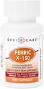 GeriCare Ferric X- 150 højpotens polysaccharid jerntilskud, elementære jernkapsler, 100 greve (pakning med 1)