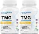 Puregen Labs TMG 750 mg – Trimethylglycine Supplement – Non-GMO, NO Gluten and Dairy | Made in USA - 2 Pack | Total 120 Vegetarian Capsules