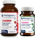 Metagenics Magnesium Glycinat (120 tabletter) & UltraFlora Complete Women 's Probiotic (30 kapsler) - Absorb Magnesium til nervesystem support - hjælpemidler fordøjelsessygdomme