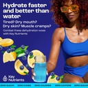 KEY NUTRIENSER Multivitamin Electrolytes Powder Packets - Lækker blåbær Lemonade 40 Pack Hydration Packets - Travel Hydration Powder - Ingen sukker, Ingen kalorier, Gluten Free - Made in USA
