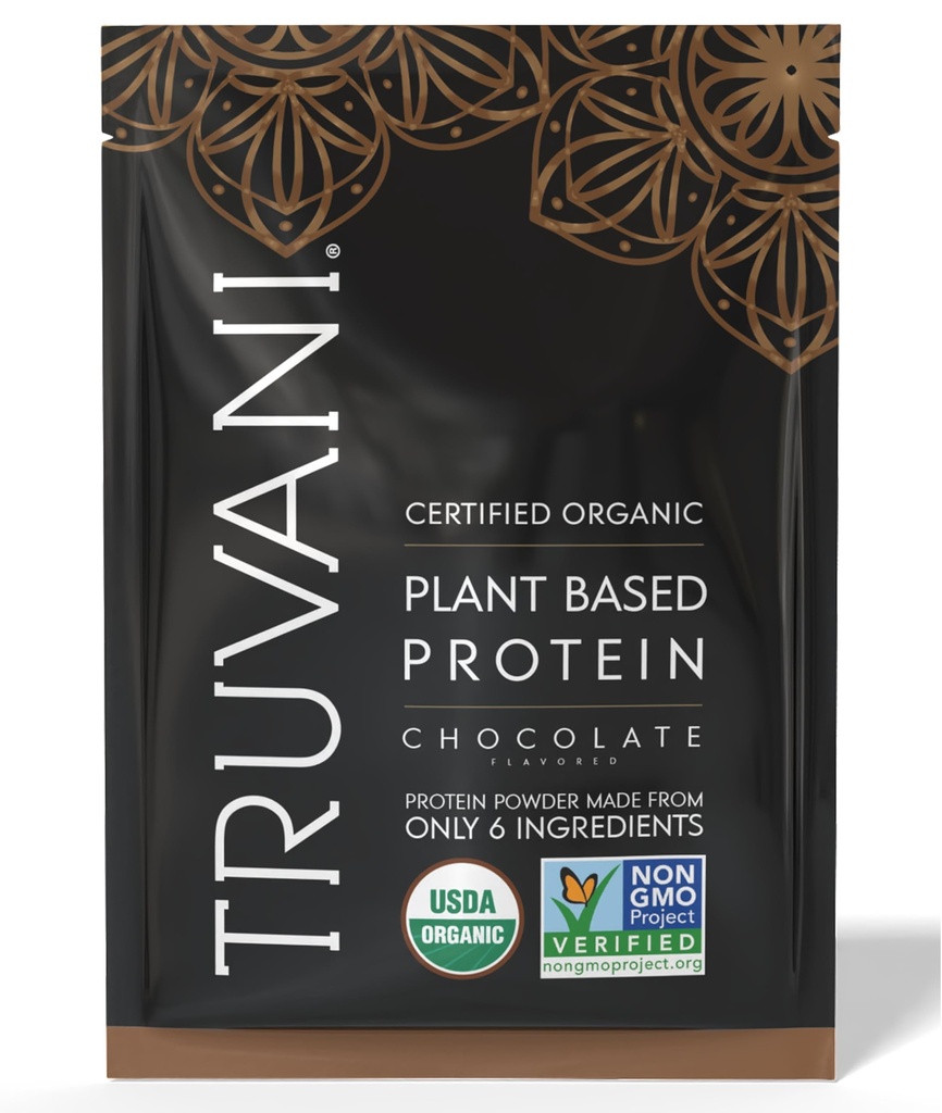Truvani Vegan Pea Protein Powder Budding 124; Chokolade Budding 124; 20g Organic Plant Based Protein
