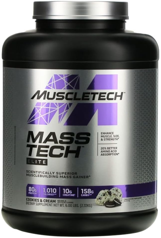 MuscleTech Mass- Tech ™ Elite, Cookies & Cream, 6 lbs (2,72 kg)
