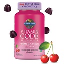 Women 's Multivitamin Gummy with Iron: Folate, Biotin, D3 & B12 for Hår, Hud & Nails + Probiotika til immunsundhed & fordøjelse, Non- GMO, Gluten- Free, 90 Cherry Gummies