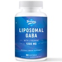 GABA med L- Theanin Supplement 1200 mg - Højbiotilgængelig Liposomal GABA supplement, 60 kapsler til voksne