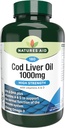 Nature Aid High Strength Cod Lever Oil 1000mg med vitamin A & D - 180 kapsler