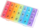 Ugentlig Pill Organizer, 3-timer-A-dag 7 dag Pill Box Store kompartmenter Fugtighed- Proof Pill sag Medicin Reminder Portable Travel Container for Vitaminer Fish Oil Compartments Kosttilskud