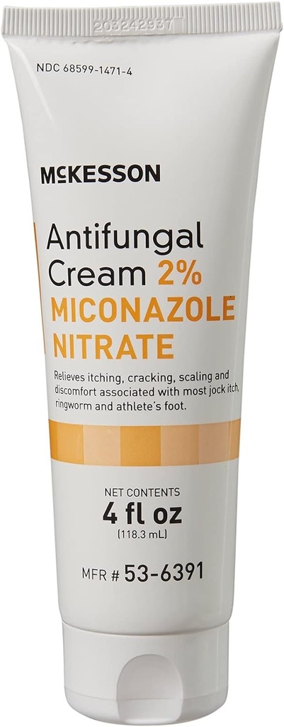McKesson Antifungal Cream, 2% Miconazole Nitrat - Relieves Itching, Burning, Cracking fra Jock Itch, Ringorm og Atlete Foot - 4 oz., 2 Greve
