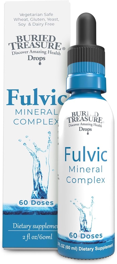 Begravet Treasure Fulvic Mineral Drops - 295mg Trace Minerals, Ionic Fulvic Acid Supplement for Hydration, Energy & Electrolyte Support, Vegan, Non- GMO, 2 fl oz Liquid Drops