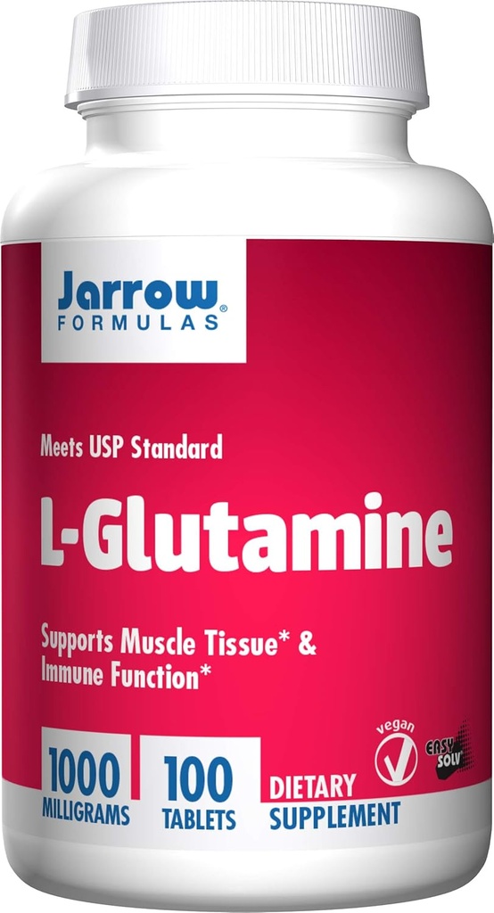 Jarrow Formulas Jarrow Formuleringer Jarrow L- Glutamin Tabs, Understøtter muskelvæv & immunfunktion, 1000 mg, 100 Tæl