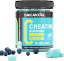 Creatinmonohydrat Gummier til mænd og kvinder - 120 sukkerfri gummier med Magnesium Glycinat, L- Threonate, L- Taurine + vitamin B12 til muskelstøtte, Energy Boost, 1 pakke