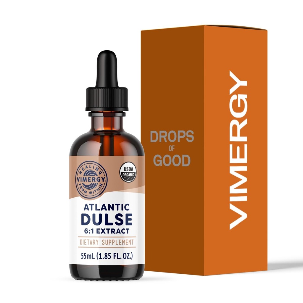 Vimergy Atlantic Dulse Liquid - Antioxidant Support * - fremmer gratis radikal beskyttelse * - Økologisk, Vegan, Gluten- Free - 55 Servere (55 ml)