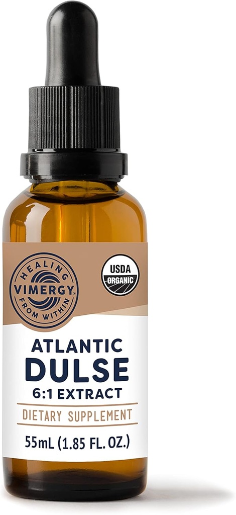 Vimergy Atlantic Dulse Liquid - Antioxidant Support * - fremmer gratis radikal beskyttelse * - Økologisk, Vegan, Gluten- Free - 55 Servere (55 ml)