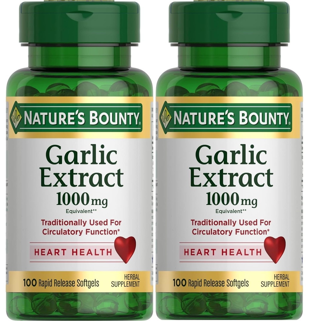 Nature 's Bounty Hvidløg Extract 1000 mg Softgels 100 ea (Pack of 2)