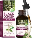 Black Cohosh Drops, Herbal Extract Blend for Hormone Balance, Menopause Support & PMS Relief. 2oz-(Apple Flavor)