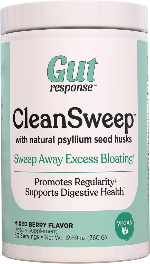 CleanSweep with Natural Psyllium Seed Husks & Beet Fiber, Natural Healthy Detox, Promotes Bloating Relief, Weight Management, Facilitates Bowel Regularity, Mixed Berry Flavor, 60 Servings