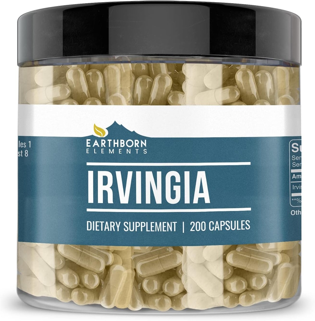 Earthborn Elements Irvingia 200 Capsules, Pure & Undiluted, No Additives