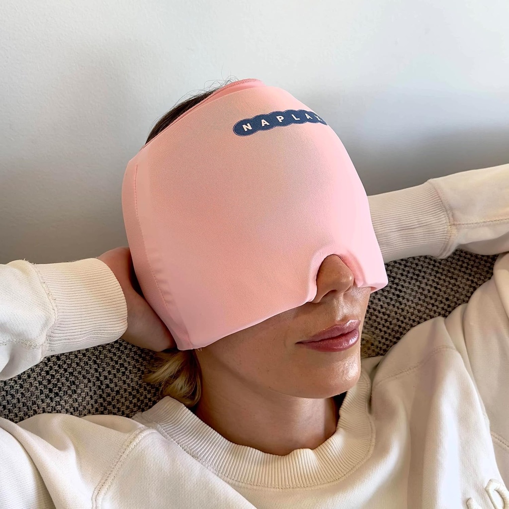 Migræne og hovedpine Relief Cap - Varm og kold terapi for Migræne, Hovedpine, Stress Relief og mere - One Size Fits Most - Pink