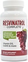 Kapsler, 60 Count- Resveratrol supplement understøtter sund aldring, hjerte sundhed, og immunfunktion med Quercetin, Grape Seed Extract, Vitamin D3 og CoQ10