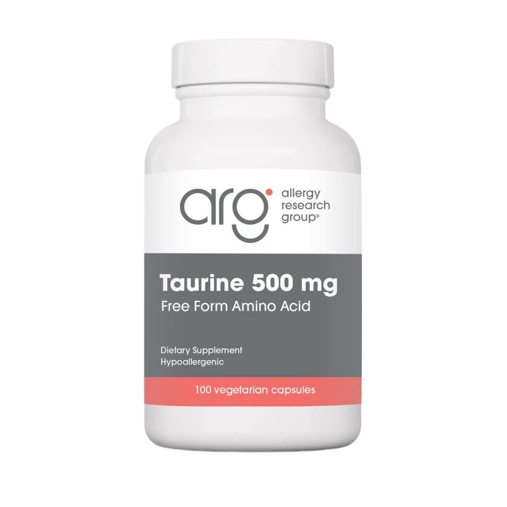 Nutricology Taurine 500 mg - Free Form Amino Acid Supplement - Cardiovascular & Cellular Support - High Purity Formula - Vegetarian - 100 Servings - 100 Capsules
