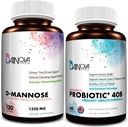 D Mannose Capsules and Probiotics for Women Bundle I Urinary Tract + Vaginal Health Support I UTI og Gær Infektion Control I Vegan, Gluten Free I Made in USA