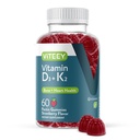 VITEEY Vitamin D3 K2 Gummies - 1000 IE Vitamin D3 og K2 100mcg - Knogler og hjerte sundhed for voksne og teenagere - Vegetarisk, Gelatine fri, GMO fri - Tasty Chewable D3K2 Vitamin Strawberry Flavored Gummy