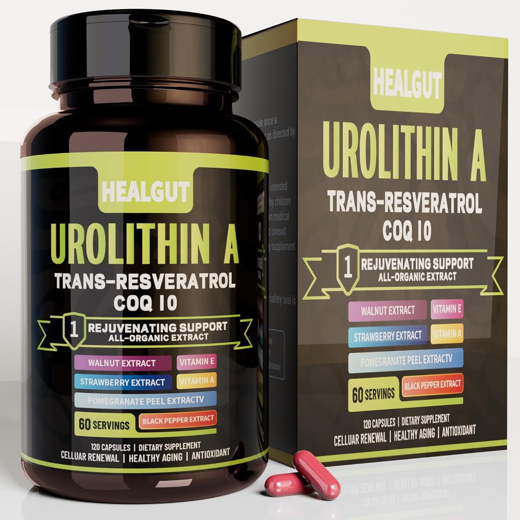 Urolithin A Supplement for Urban Working Women: Anti- Aging Capsules with Trans- Resveratrol and CoQ10 - USA Lab Verified Support Sund Aging og Cellular Renewal