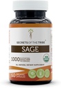 Secrets of the Tribe Sage USDA Organic 60 Capsules Measures 124; Lavet med Organic Vegetar Capsules and Organic Sage (Salvia officinalis) Tørret Leaf (60 Capsules)