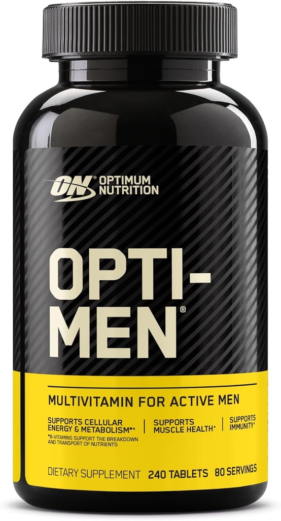 Optimal ernæring Opti- Mænd Daglige Multivitamin til mænd, immuntilskud tillæg med aminosyrer, 80 dages forsyning, 240 greve, (Packaging May Vary)