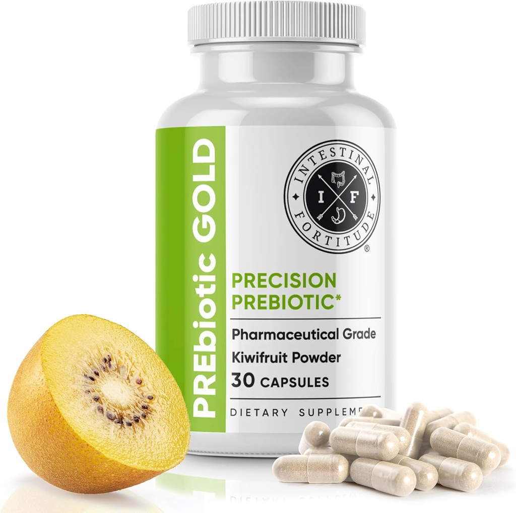 Intestinal Fortitude PREbiotic Gold: Kiwifruit Fiber, Butyrate & Prebiotic Gendanne supplement til støtte Gut, immunforsvar & fordøjelsesstøtte, Anti- Bloating & Leaky Gut Reparation, Dairy- frie kapsler