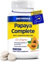 Enzymedica Papaya Enzymes Chewable, fordøjelsesenzymer for kvinder og mænd, med Organic Papaya Juice og Chlorophyll, High Potency Bromelain & Papain, Vegan, Mint Flavor, 120 tabletter