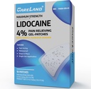 Cámec 4% Lidocain Patches 18 Pcs Vandtæt maksimal styrke tilbage Smerte Relief Produkter Patches med stærk vedhæftede kant, for Neck Knee Nerve Shoulder Smerte Relief Muskelrelaxer, Super Sticky