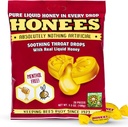 Hones Honey Fyldte dråber, Honey Hough Drops med Real Honey- Natural Sore Throat Relief- Nothtificial- Throat Coat Lozenges, Natural Hough Suppressant, Non- GMO, Gluten Free (1 pakke - 20 dråber)