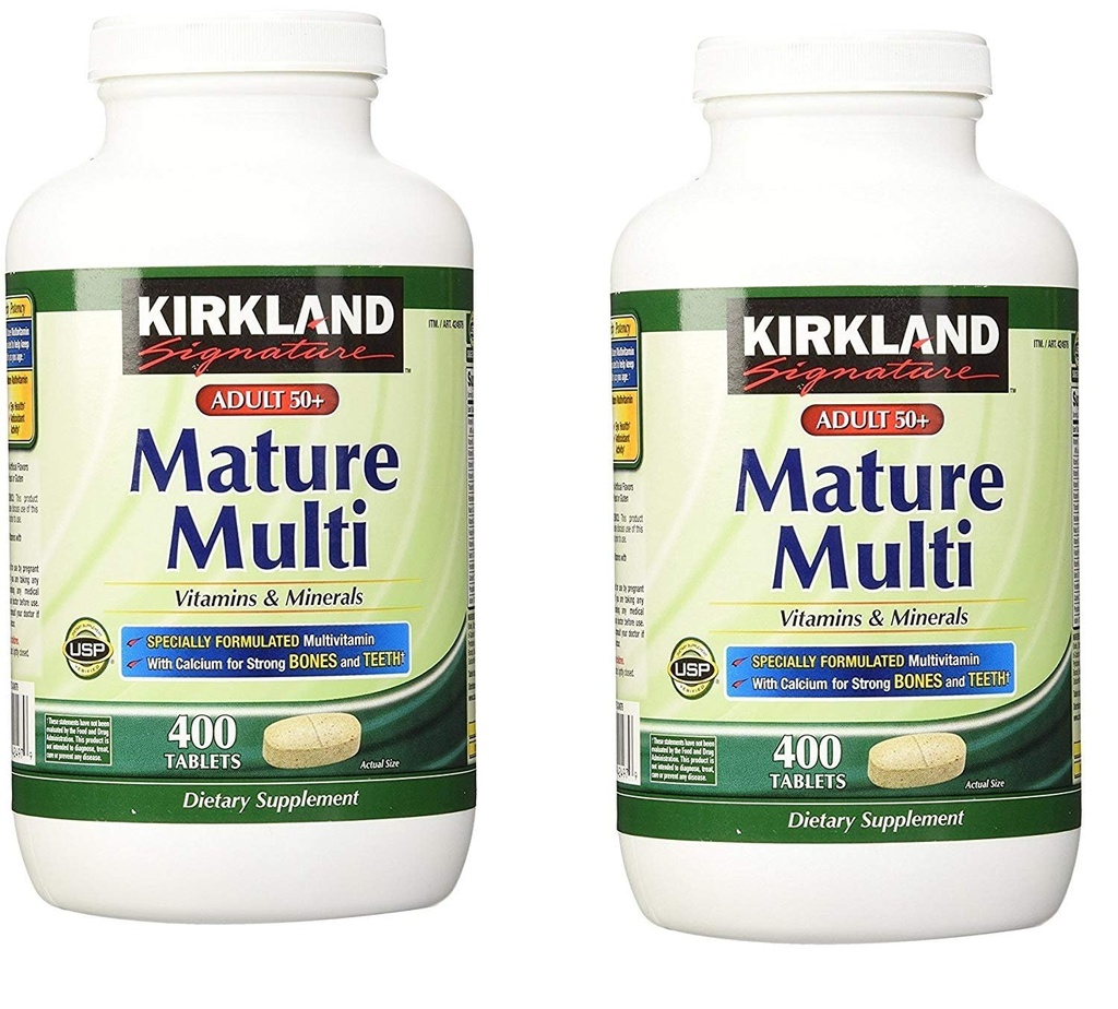 Kirkland Signature Voksen 50 + Multi Vitamin & Min, 400 tabletter (2 Pack)