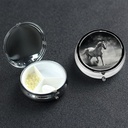 Rund pill Box 3 Segment pill Box Pill Containe Pillekasse sag for rejser lille pill sag Hvid hest og Asteroid pill Organizer for Vitaminer Fish Oil Box Supplement Box