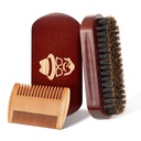 Beard Brush, 100% Vildsvin Brittle Natural Black Walnut Wood Beard Comb Hår Mustache Barbering Brush Ansigtspleje Hårbørste