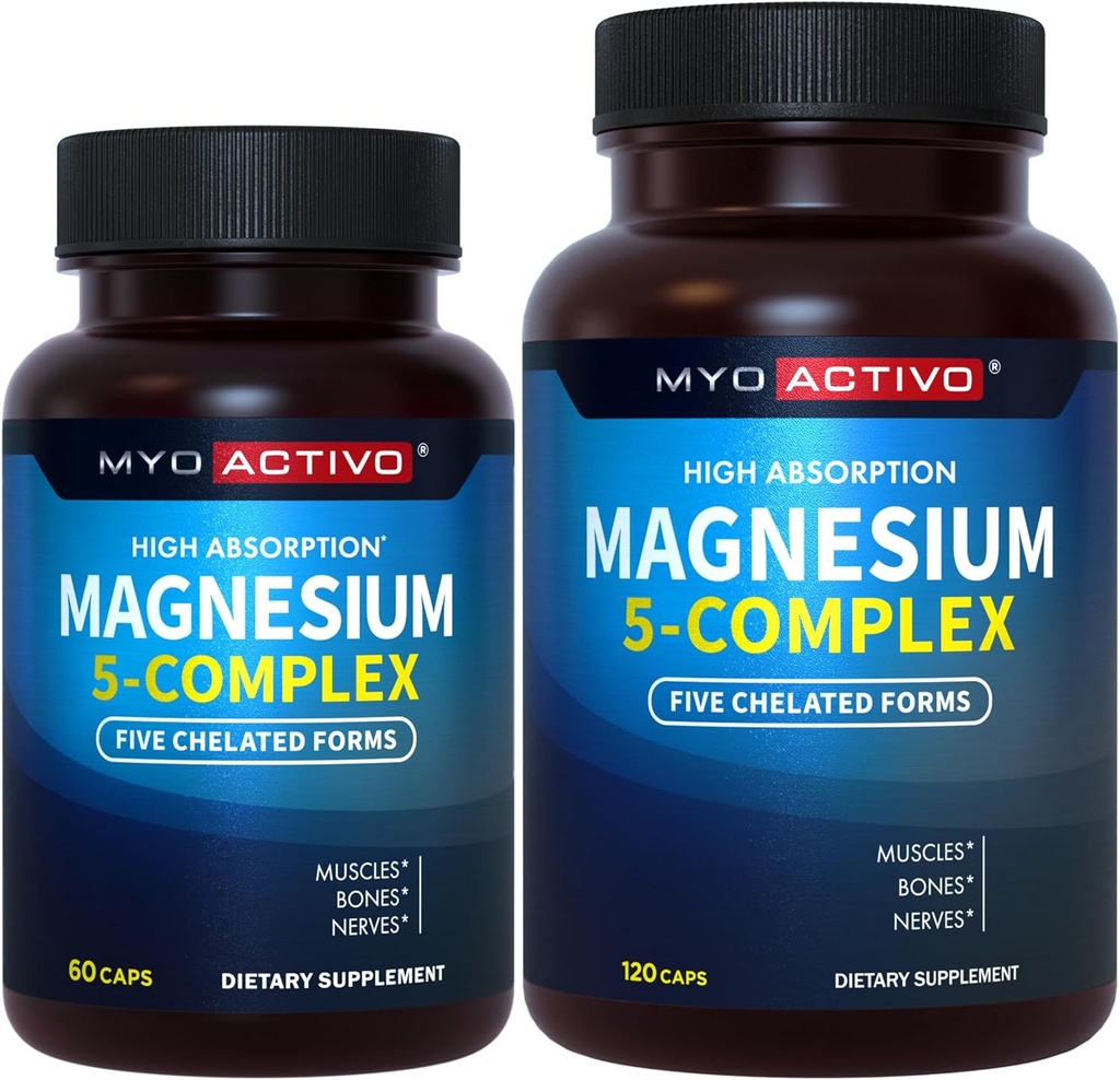 60ct + 120ct - MyoActivo 5- in-1 Magnesiumkompleks - Høj Absorption - Chelated Magnesium