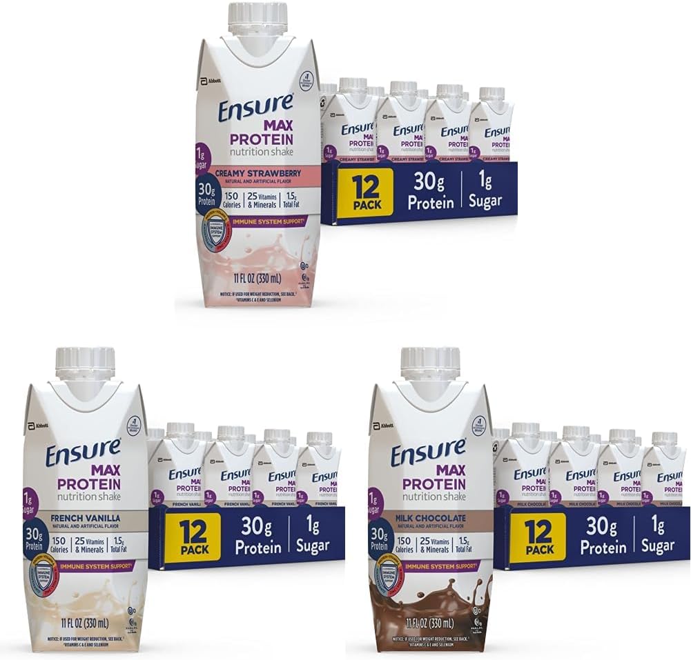 Sikre Max Protein Nutrition Shake, 11 fl oz, 12 greve & Max Protein Nutrition Shake, 11 fl oz (pakke med 12) & Max Protein Nutrition Shake med 30 g protein, 1 g sukker, 11 fl Oz (pakke med 12)