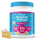 Orgain Organic Vegan Protein Powder, Fødselsdagskage - 21g Plant baseret protein, 7g Prebiotic Fiber, Low Net Carb, Ingen laktoseingredienser, Ingen tilsat sukker, Non- GMO, for Shakes & Smoothies, 1.02 lb