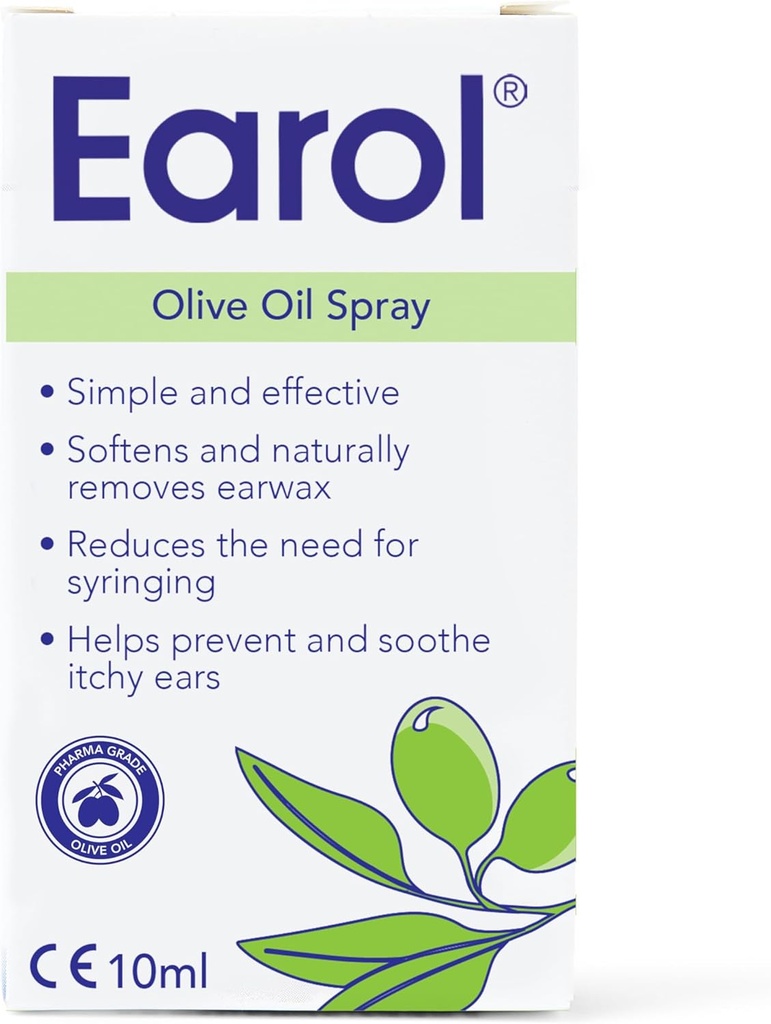 Earol Olivenolie Natural Ear Wax blødgøringsmiddel naturligt Fjernelse Effektiv Spray