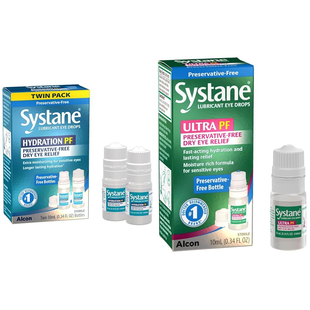 Systane Hydration Multi- Dose & Ultra PF Preservative- Free Eye Drops Twin Pack (2x10ml) & 10ml Bundle